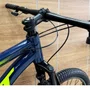 Bicicleta First Aro 24 Smitt Juvenil 21v Freio Disco Azul Galaxy com Amarelo tam 13,5