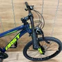 Bicicleta First Aro 24 Smitt Juvenil 21v Freio Disco Azul Galaxy com Amarelo tam 13,5