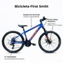 Bicicleta First Aro 24 Smitt Juvenil 21v Freio Disco Azul Hunter com Laranja tam 13,5