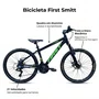 Bicicleta First Aro 24 Smitt Juvenil 21v Freio Disco Preto com Verde Tam 13,5