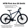 Bicicleta First Aro 29 Smitt 21v Freio Disco Azul Galaxy com Prata tam 15,5