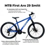 Bicicleta First Aro 29 Smitt 21v Freio Disco Azul Hunter com Prata Tam 17,5