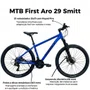 Bicicleta First Aro 29 Smitt 21v Freio Disco Azul Hunter com Preto Tam 17,5