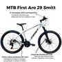 Bicicleta First Aro 29 Smitt 21v Freio Disco Branco com Preto Tam 17,5