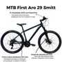 Bicicleta First Aro 29 Smitt 21v Freio Disco Grafite com Preto tam 17,5