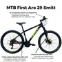 Bicicleta First Aro 29 Smitt 21v Freio Disco Preto com Amarelo Neon Tam 19