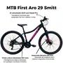 Bicicleta First Aro 29 Smitt Fem 21v Freio Disco Preto/Pink 15,5