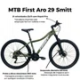 Bicicleta First Aro 29 Smitt Fem 21v Freio Disco Verde Militar/Prata 15,5