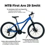 Bicicleta First Aro 29 Smitt Feminina 21v Freio Disco Azul Hunter com Preto Tam 15,5