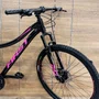 Bicicleta First Aro 29 Smitt Feminina 21v Freio Disco Preto com Pink tam 15,5