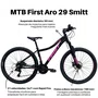 Bicicleta First Aro 29 Smitt Feminina 21v Freio Disco Preto com Pink tam 15,5