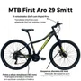 Bicicleta First Aro 29 Smitt Feminina 21v Freio Disco Preto Fosco com Ouro Tam 15,5