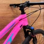 Bicicleta First Aro 29 Smitt Feminina 21v Freio Disco Rosa Chiclete com Azul Tam 17,5