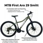 Bicicleta First Aro 29 Smitt Feminina 21v Freio Disco Verde Militar com Prata Tam 15,5