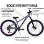 Bicicleta GTA Aro 26 Gravity Freeride Single Cinza com Violeta