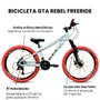 Bicicleta GTA Aro 26 Rebel Freeride 21v Freio Disco Branco com Vermelho