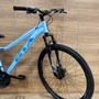 Bicicleta GTA Aro 29 Start Feminina 21v Freio Disco Azul com Roxo Tam 15,5