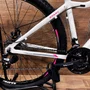 Bicicleta GTA Aro 29 Start Feminina 21v Freio Disco Branco com Cinza e Rosa tam 15,5