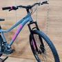 Bicicleta GTA Aro 29 Start Feminina 21v Freio Disco Cinza com Rosa Tam 15,5