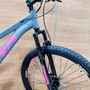 Bicicleta GTA Aro 29 Start Feminina 21v Freio Disco Cinza com Rosa Tam 15,5