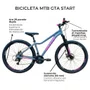 Bicicleta GTA Aro 29 Start Feminina 21v Freio Disco Cinza com Rosa Tam 15,5