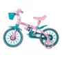 Bicicleta Nathor Aro 12 Charm Rosa com Verde