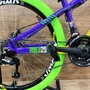 Bicicleta Viking Aro 26 Dirt JTuff25 21V Freio Disco Roxo com Amarelo e Verde