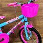 Bicicleta Wendy Aro 16 Feminina com Cesta Azul Bebê com Rosa