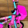 Bicicleta Wendy Aro 16 Feminina com Cesta Azul Bebê com Rosa