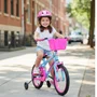 Bicicleta Wendy Aro 16 Feminina com Cesta Azul Bebê com Rosa