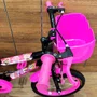 Bicicleta Wendy Aro 16 Feminina com Cesta Preto com Rosa