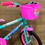 Bicicleta Wendy Aro 16 Feminina com Cesta Verde Aniz com Rosa