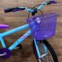 Bicicleta Wendy Aro 20 Feminina Com Cesta Azul Bebe com Violeta