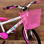 Bicicleta Wendy Aro 20 Feminina Com Cesta Branco com Rosa