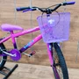Bicicleta Wendy Aro 20 Feminina Com Cesta Pink com Violeta