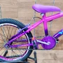 Bicicleta Wendy Aro 20 Feminina Com Cesta Pink com Violeta