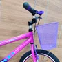 Bicicleta Wendy Aro 20 Feminina Com Cesta Pink com Violeta