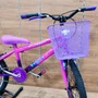 Bicicleta Wendy Aro 20 Feminina Com Cesta Pink com Violeta