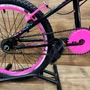 Bicicleta Wendy Aro 20 Feminina Com Cesta Preto com Rosa e Azul