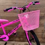Bicicleta Wendy Aro 20 Feminina Com Cesta Rosa Chiclete com Rosa
