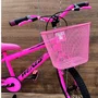 Bicicleta Wendy Aro 20 Feminina Com Cesta Rosa Chiclete com Rosa
