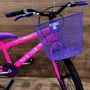 Bicicleta Wendy Aro 20 Feminina Com Cesta Rosa Chiclete com Violeta