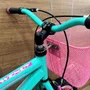 Bicicleta Wendy Aro 20 Feminina Com Cesta Verde Aniz com Rosa