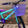 Bicicleta Wendy Aro 20 Feminina Com Cesta Verde Aniz com Violeta