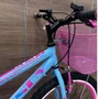 Bicicleta Wendy Aro 24 18M Feminina Com Cesta Azul Bebe com Rosa