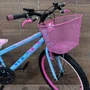 Bicicleta Wendy Aro 24 18M Feminina Com Cesta Azul Bebe com Rosa