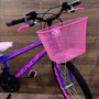 Bicicleta Wendy Aro 24 18M Feminina Com Cesta Lilás com Rosa