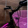 Bicicleta Wendy Aro 24 18M Feminina Com Cesta Preto com Rosa