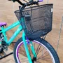Bicicleta Wendy Aro 24 18M Feminina Com Cesta Verde Aniz com Violeta