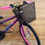Bicicleta Wendy Aro 24 18M Feminina com Cesta Violeta com Rosa